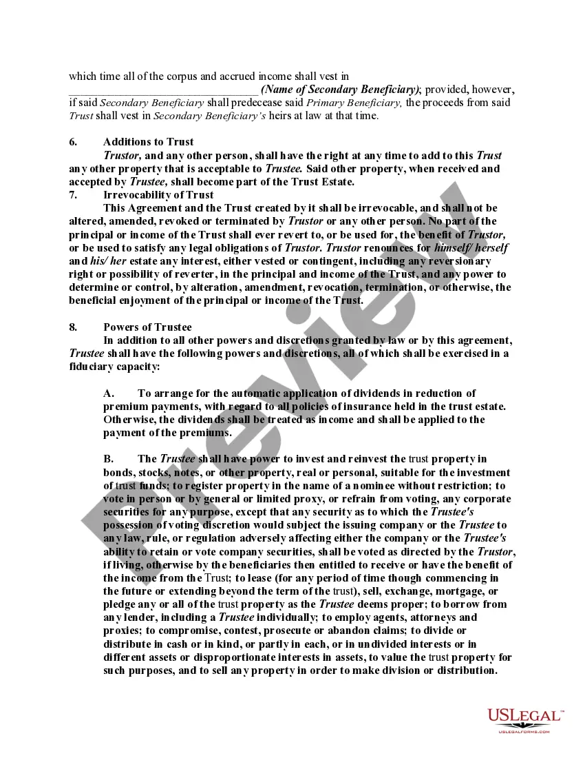 Get Irrevocable Trust as Designated Beneficiary of an Individual Retirement Account Preview Irrevocable Trust as Designated Beneficiary of an Individual Retirement Account