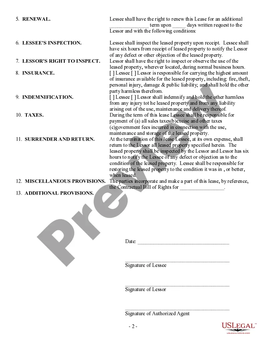 Get Simple Equipment Lease Preview Simple Equipment Lease