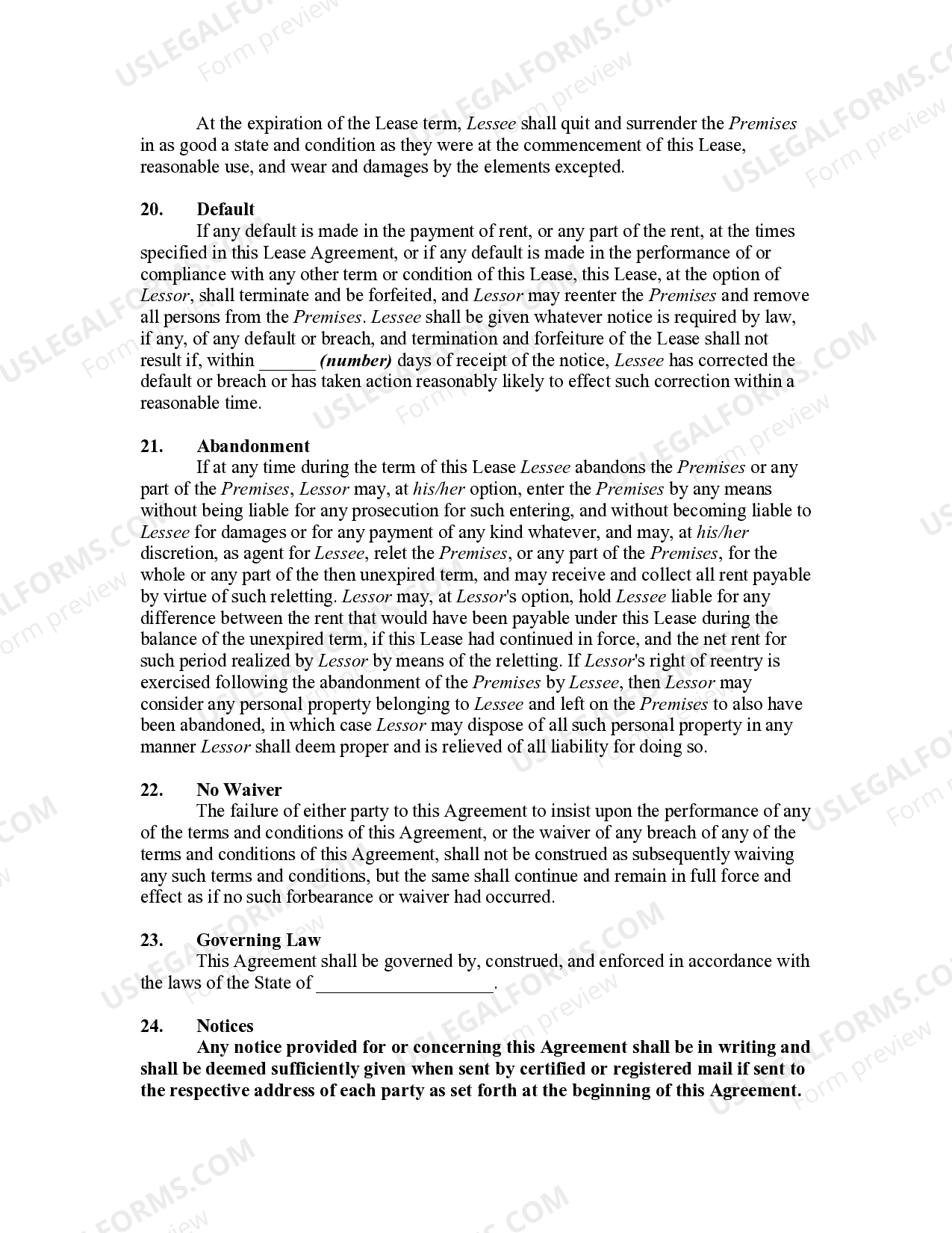 Utah Lease of Furnished House with Inventory of Furnishings Leased