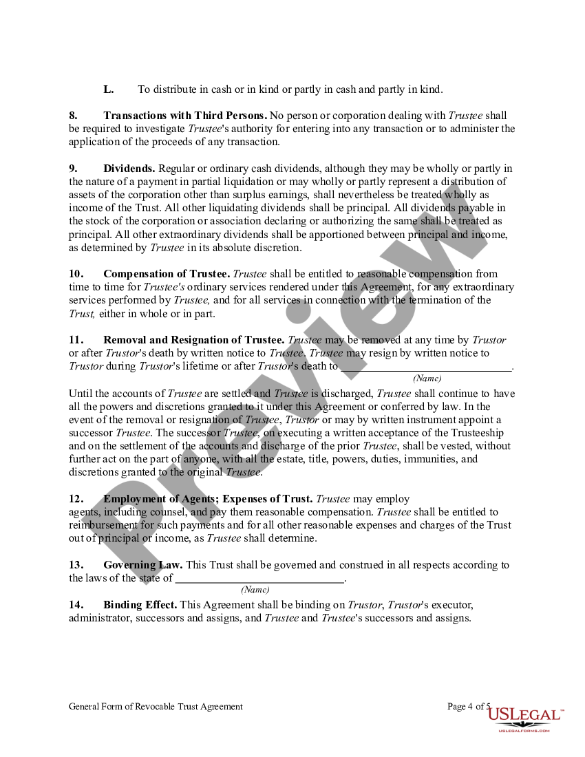 Revocable Trust for Asset Protection Asset Protection Trust Template