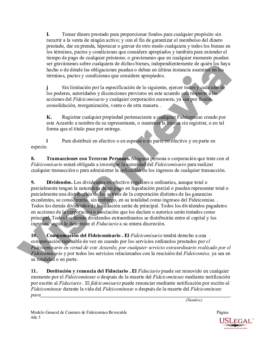 Preview Fideicomiso Revocable para Bienes Raíces