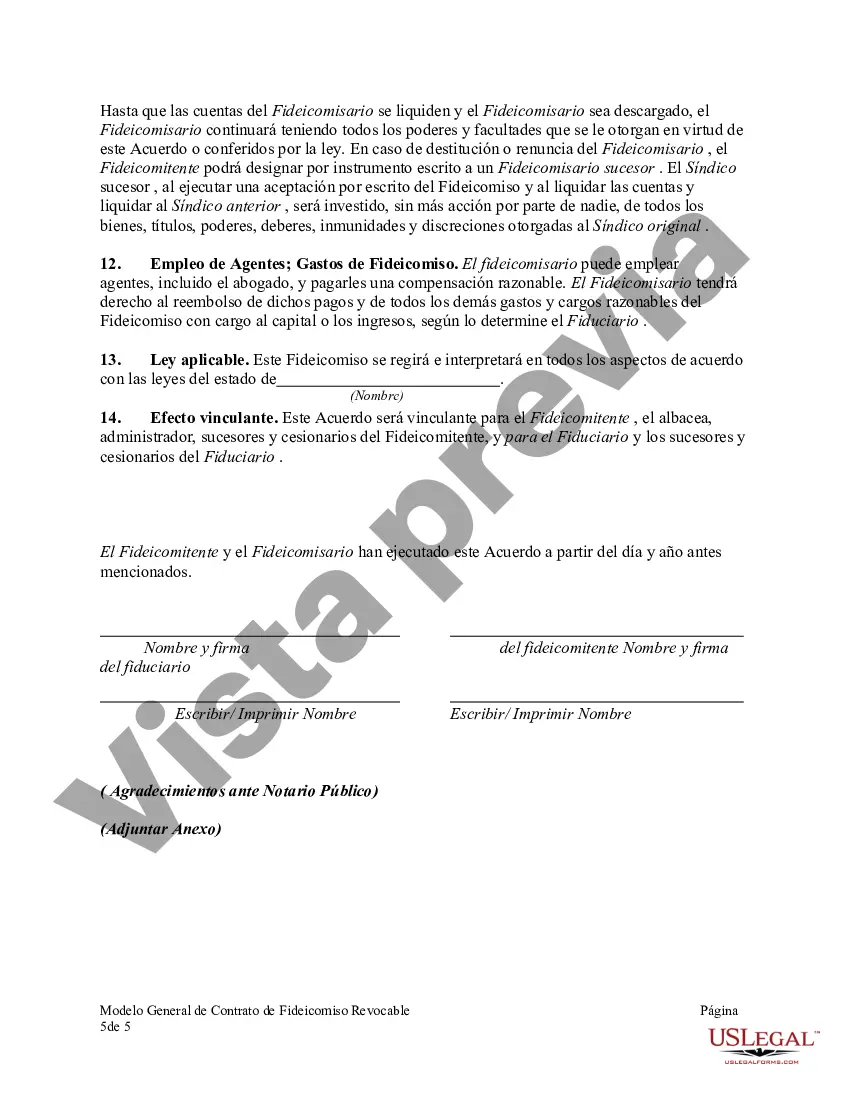 Preview Fideicomiso Revocable para Bienes Raíces