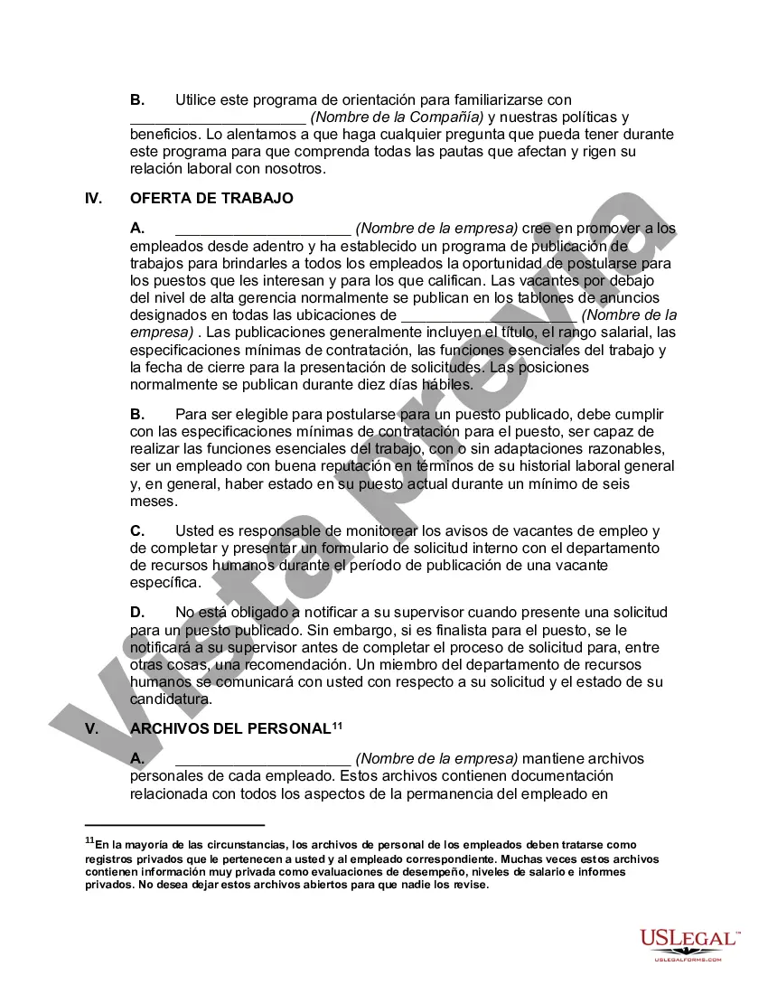 Preview Manual de Personal Anotado o Manual de Empleo