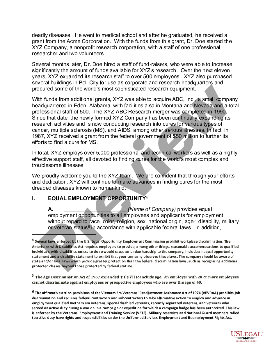 page 1 Annotated Personnel Manual or Employment Handbook preview