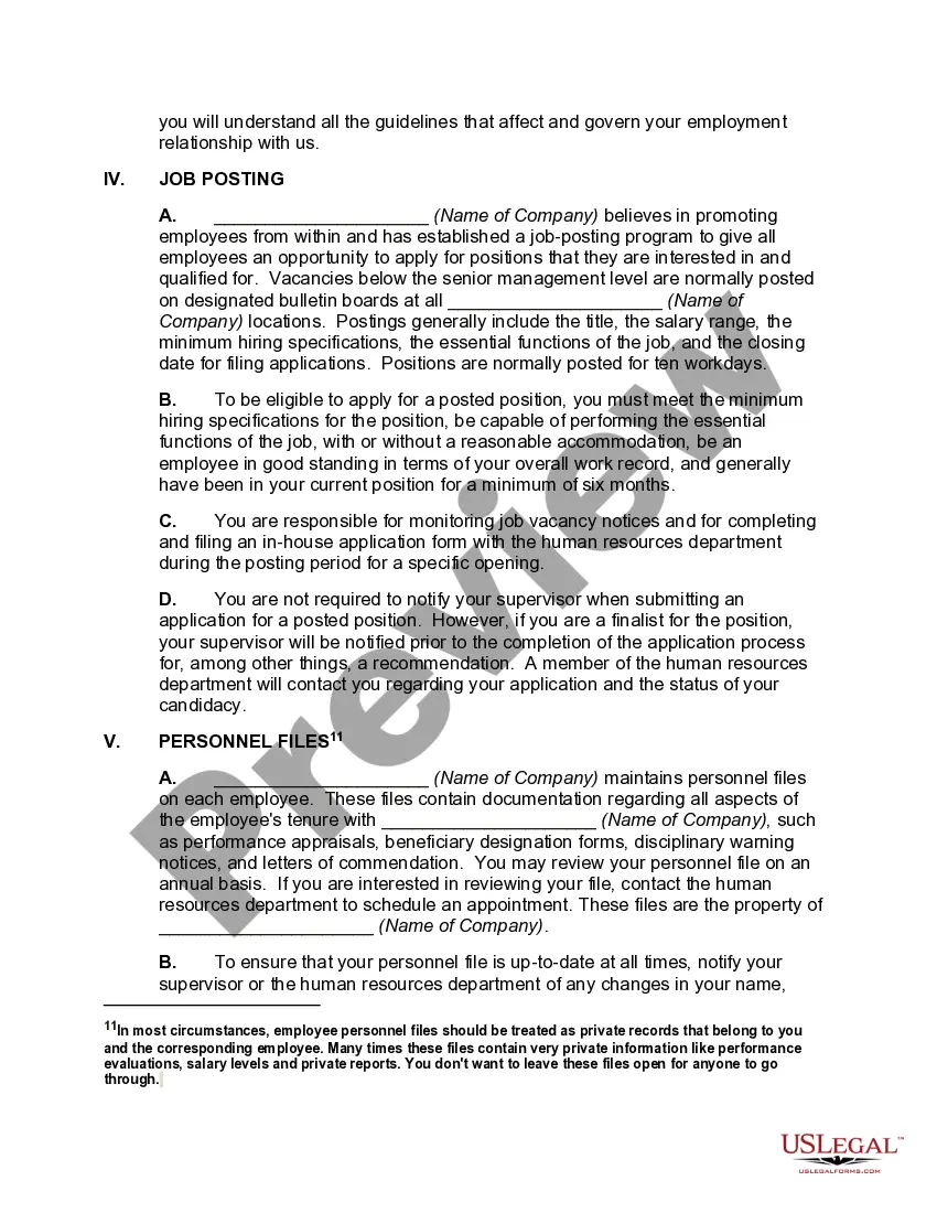Get Annotated Personnel Manual or Employment Handbook Preview Annotated Personnel Manual or Employment Handbook