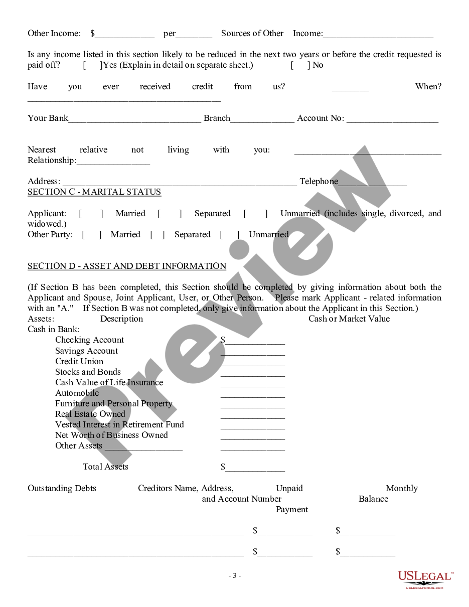 page 2 Consumer Loan Application - Personal Loan Agreement preview