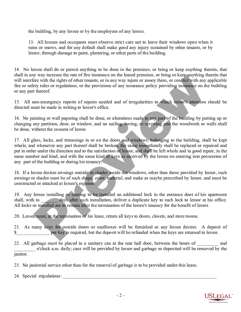 page 1 Apartment Rules preview