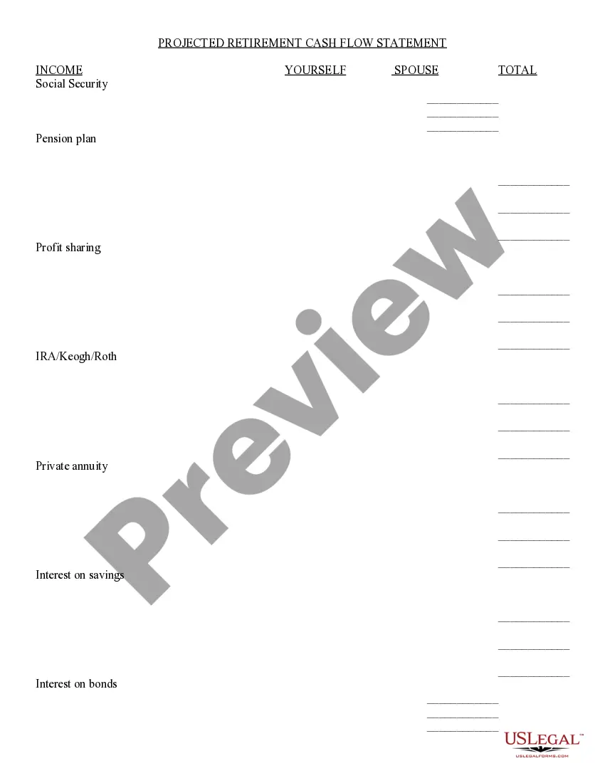 Preview Retirement Cash Flow