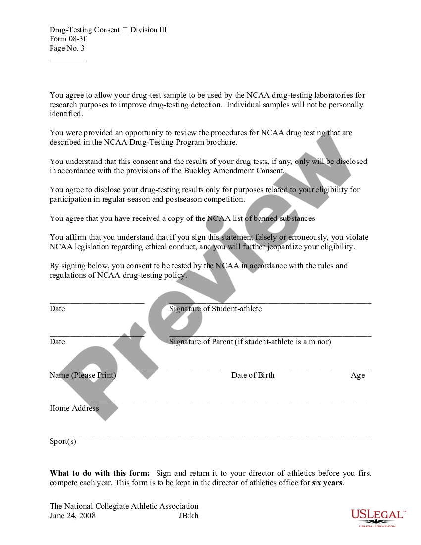 California Drug Testing Consent For Ncaa Division Iii Athletics Drug Testing Consent Form Us