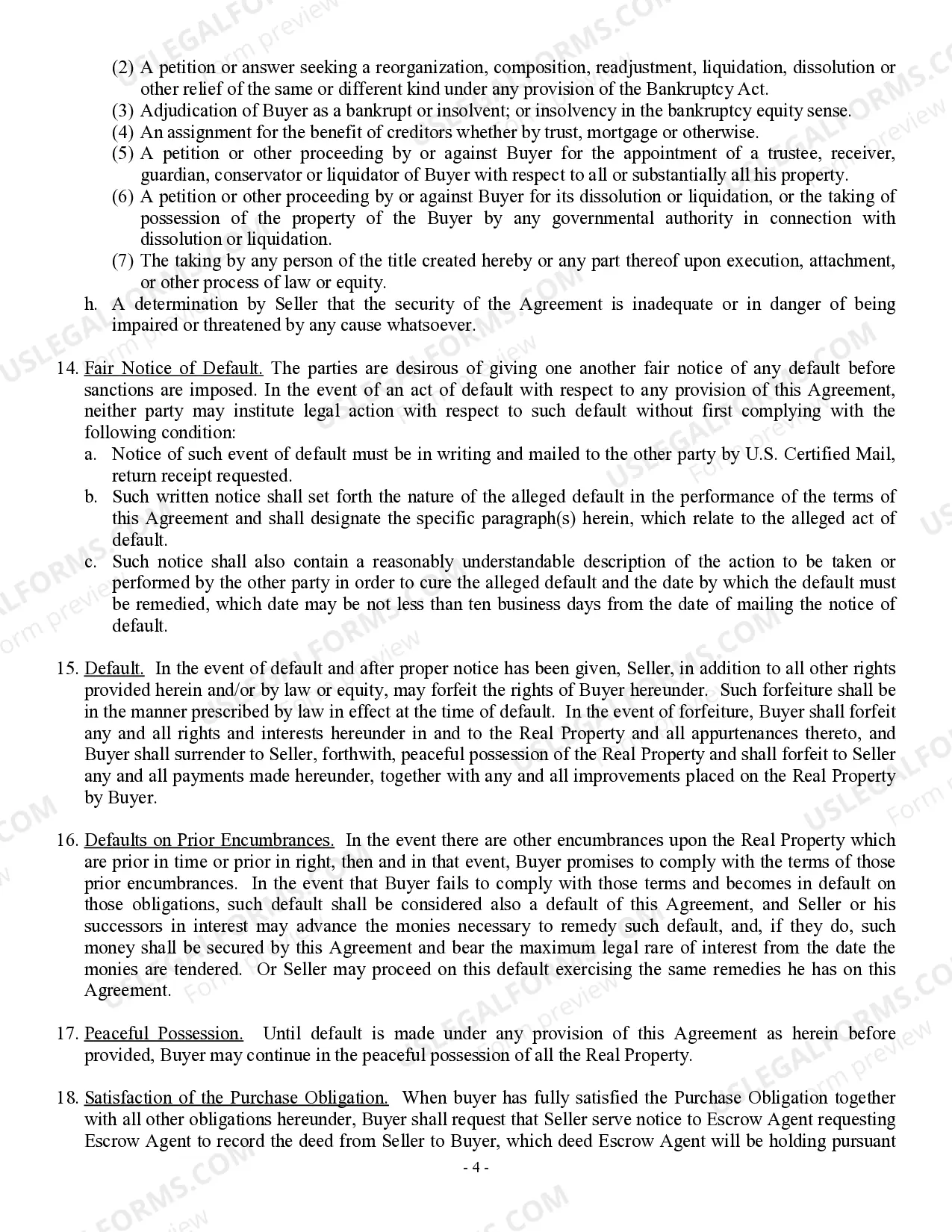 Preview Agreement for Sale - Residential