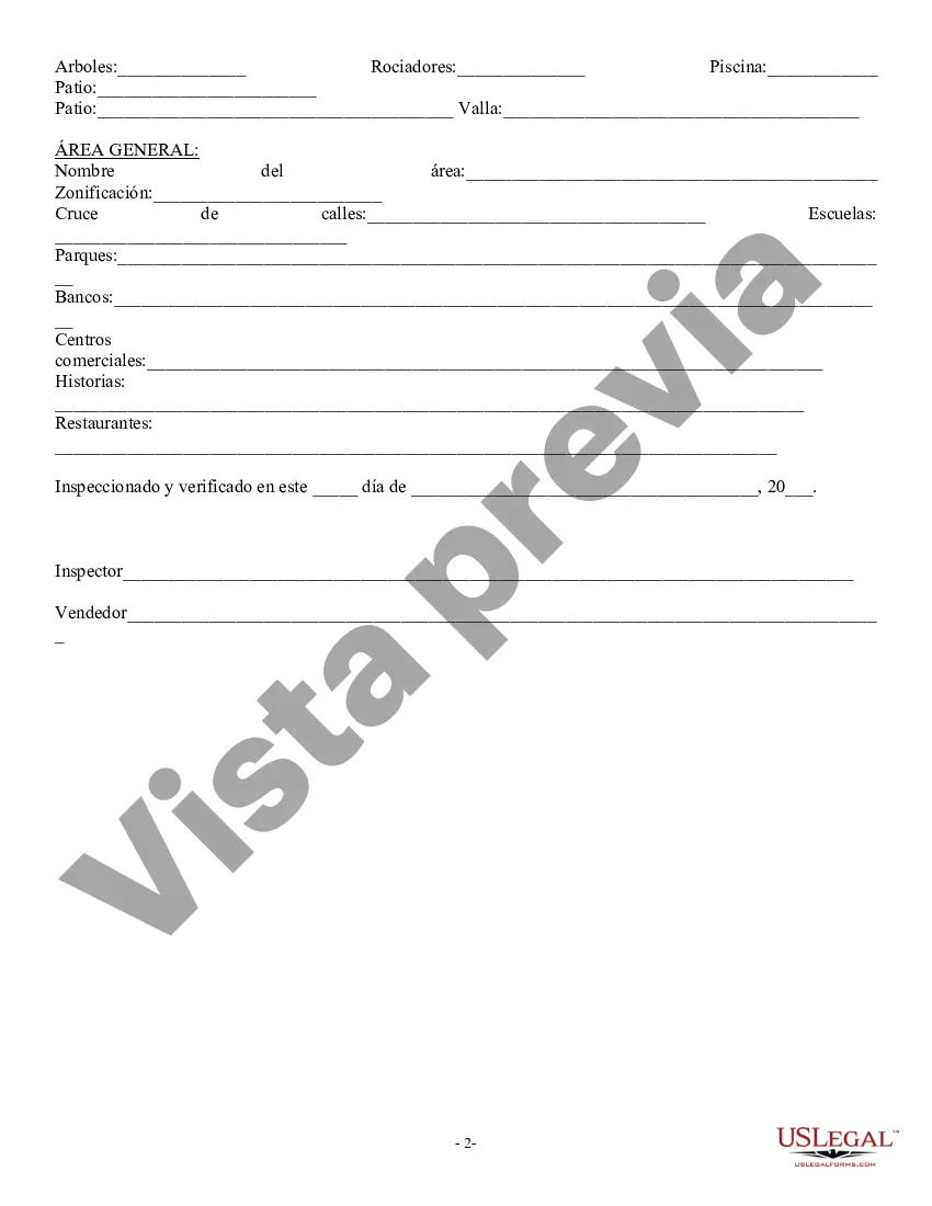 Preview Lista de verificación de información de propiedad - Residencial