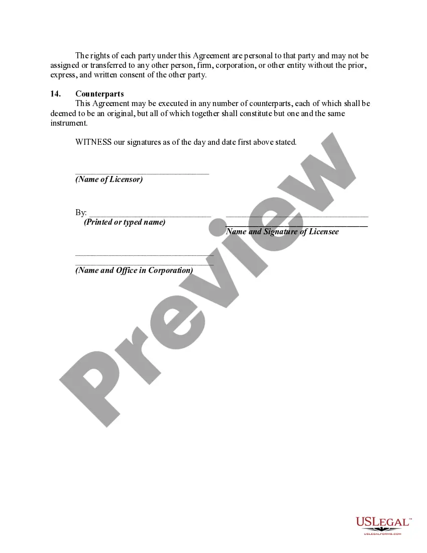 Preview License Agreement for Use of Land for Sports Playing Field
