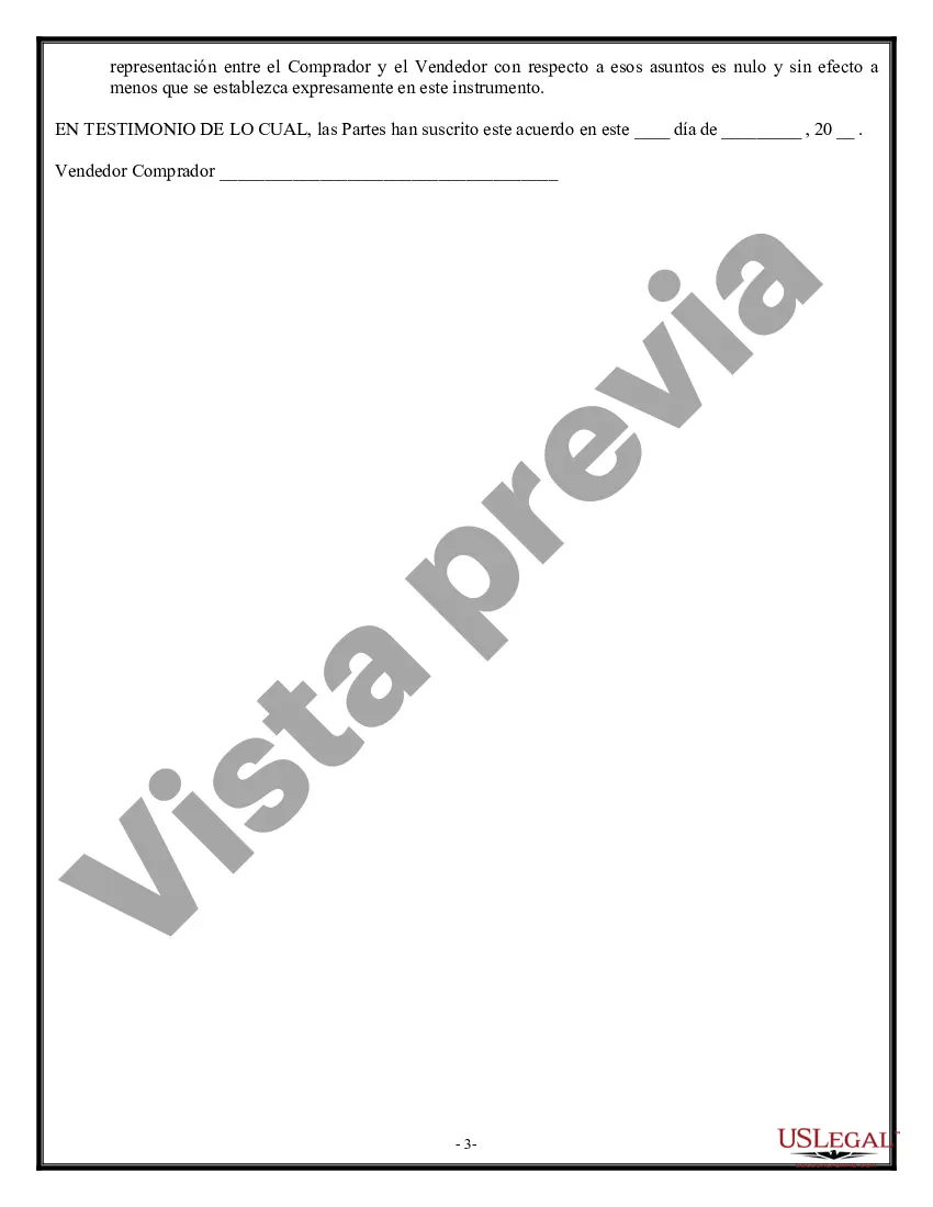 Preview Acuerdo de Venta, Forma Corta - Residencial