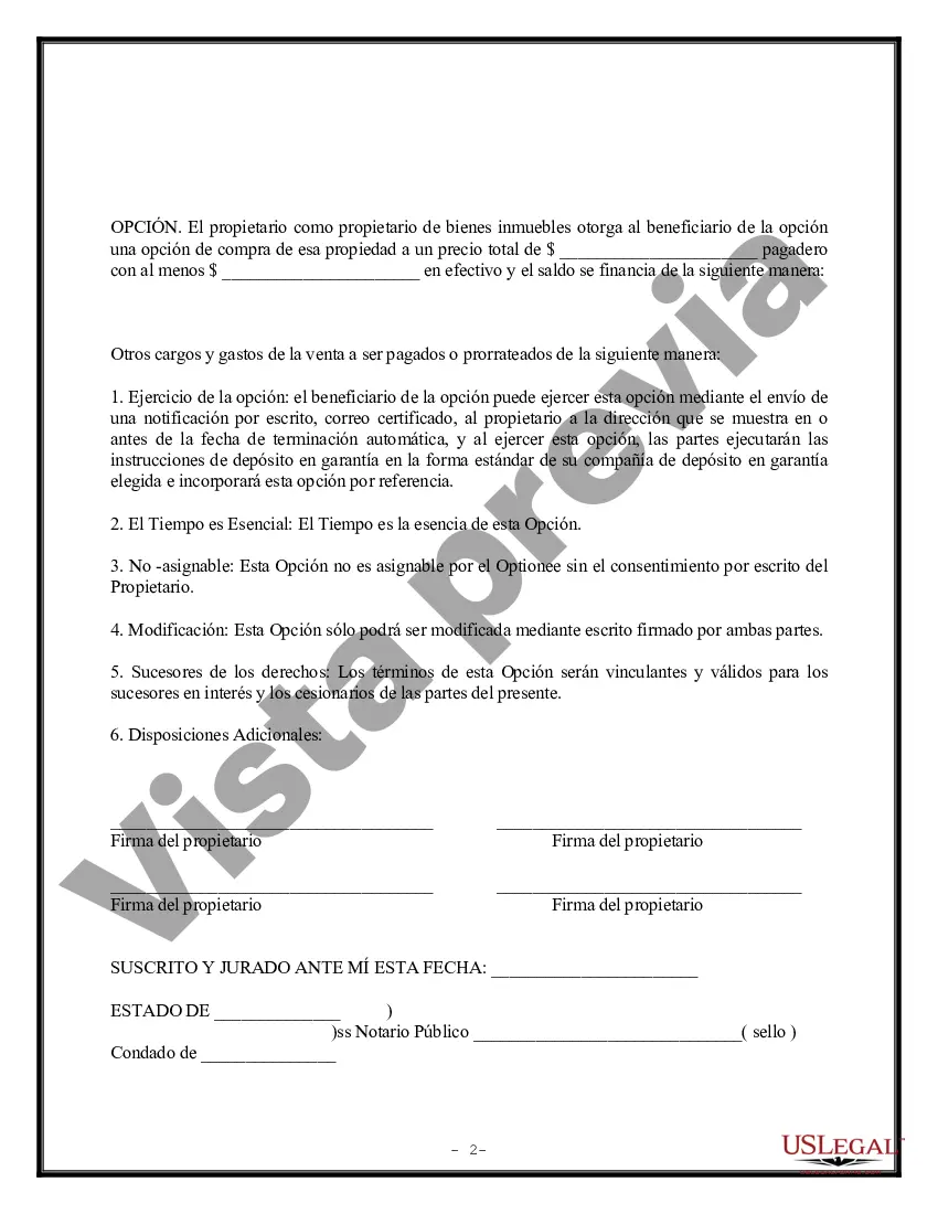 Preview Opción de Compra - Residencial