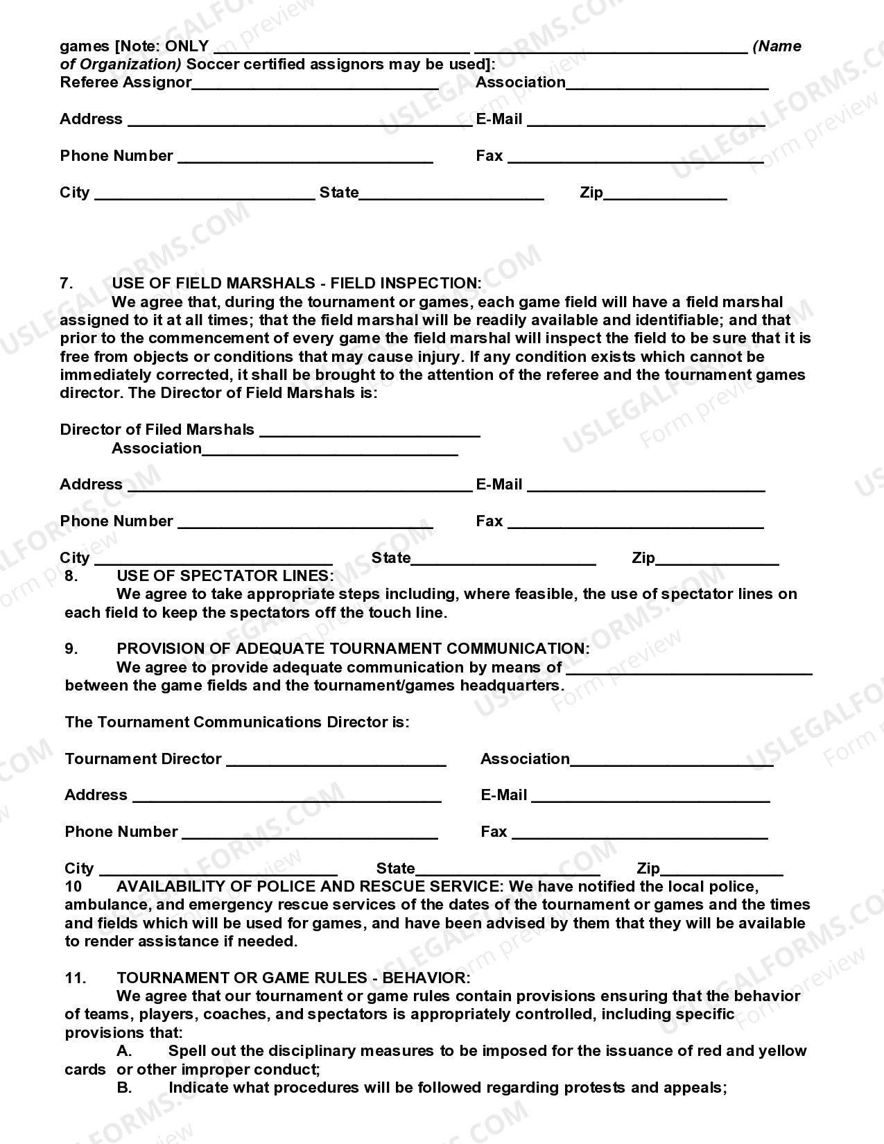 South Carolina State Soccer Tournament, Event Or Game Hosting Agreement