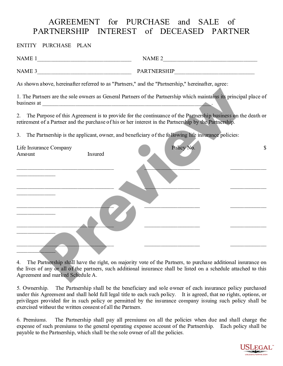 page 0 Sale of Deceased Partner's Interest preview