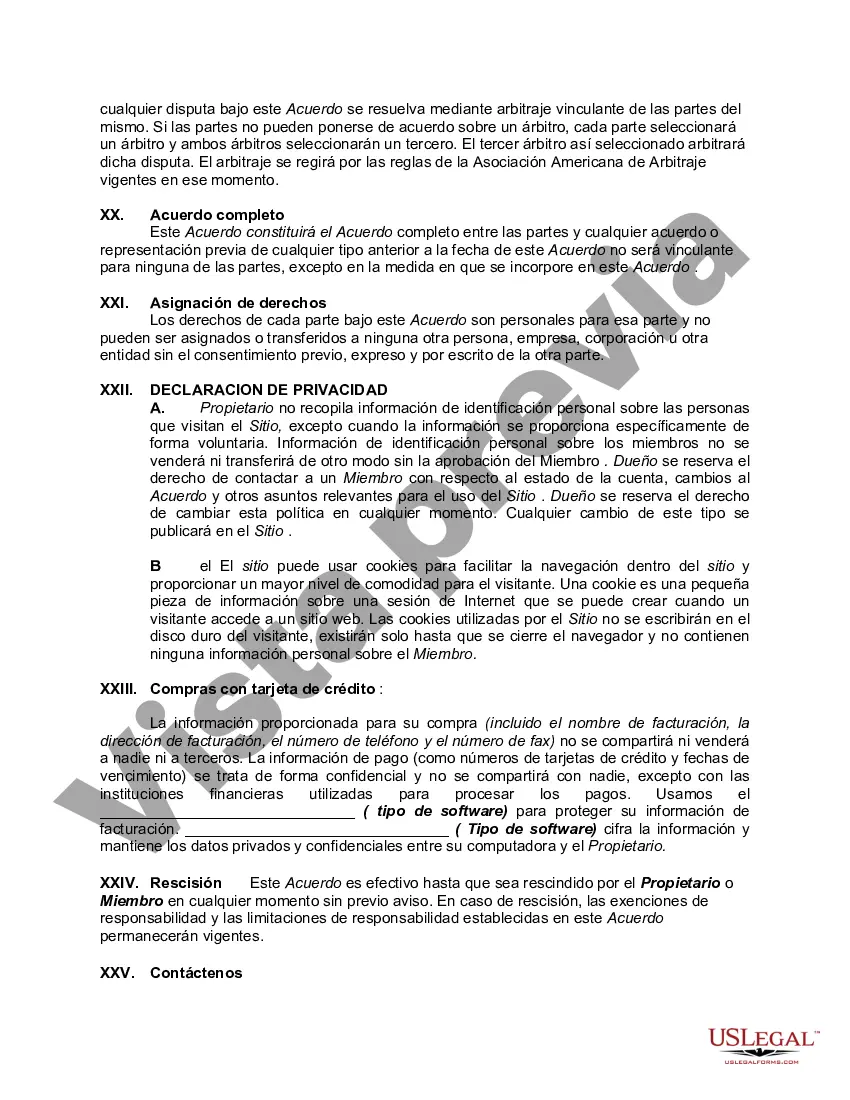 Get Acuerdo de usuario de suscripción al sitio web - Condiciones de uso del sitio web que ofrece a los miembros la oportunidad de vender productos en línea Preview Acuerdo de usuario de suscripción al sitio web - Condiciones de uso del sitio web que ofrece a los miembros la oportunidad de vender productos en línea