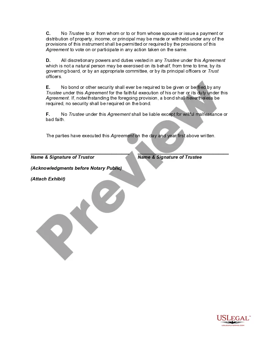 Get Irrevocable Trust Agreement for Benefit of Trustor's Children Discretionary Distributions of Income and Principal Preview Irrevocable Trust Agreement for Benefit of Trustor's Children Discretionary Distributions of Income and Principal