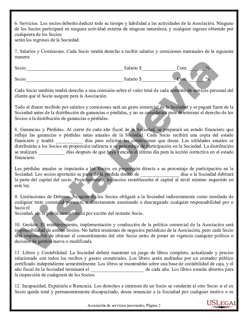 Preview Acuerdo de asociación de servicios personales