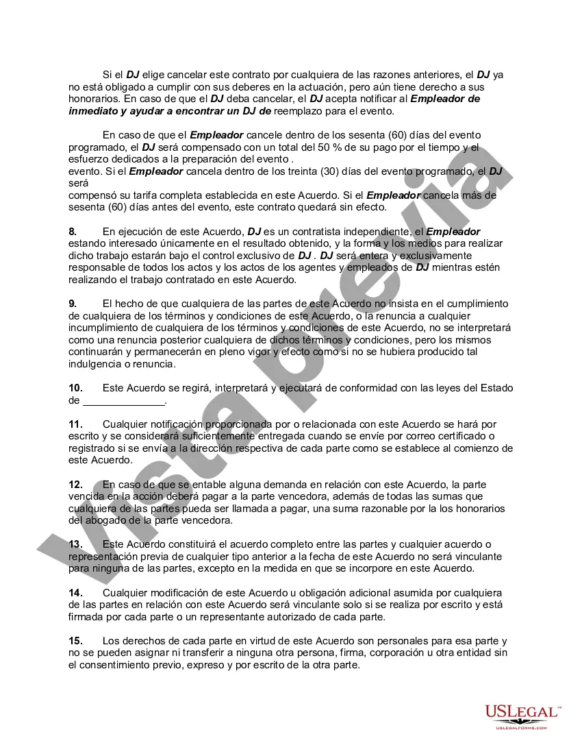Preview Contrato de Servicios de Disc Jockey