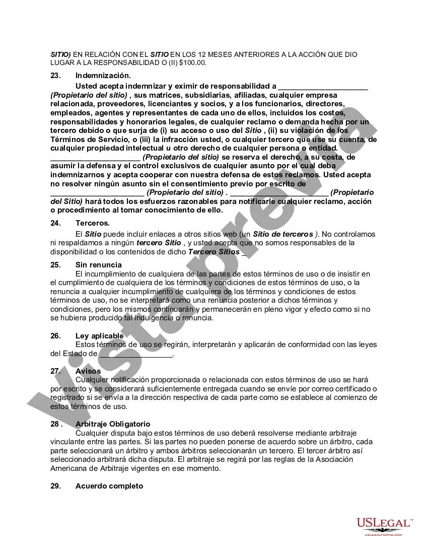 Get Acuerdo de usuario de suscripción al sitio web: términos de uso para un sitio web que invita a publicar y no se dedica principalmente a la venta de productos o servicios Preview Acuerdo de usuario de suscripción al sitio web: términos de uso para un sitio web que invita a publicar y no se dedica principalmente a la venta de productos o servicios