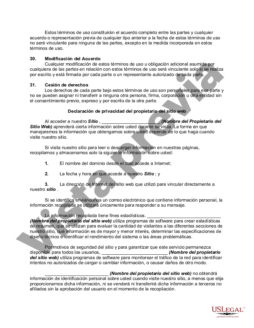 Get Acuerdo de usuario de suscripción al sitio web: términos de uso para un sitio web que invita a publicar y no se dedica principalmente a la venta de productos o servicios Preview Acuerdo de usuario de suscripción al sitio web: términos de uso para un sitio web que invita a publicar y no se dedica principalmente a la venta de productos o servicios