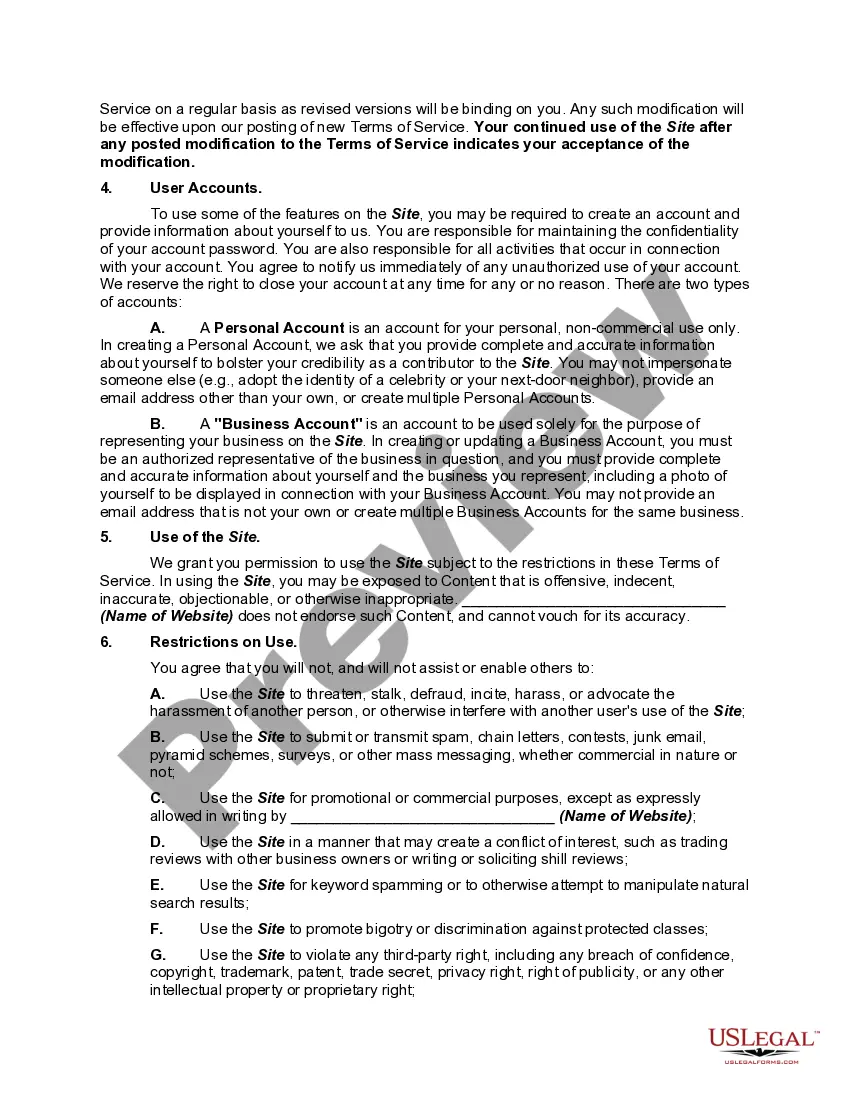Get Website Subscription User Agreement - Terms of Use for a Website that Invites Posts and is not Primarily Engaged in the Sales of Products or Services Preview Website Subscription User Agreement - Terms of Use for a Website that Invites Posts and is not Primarily Engaged in the Sales of Products or Services