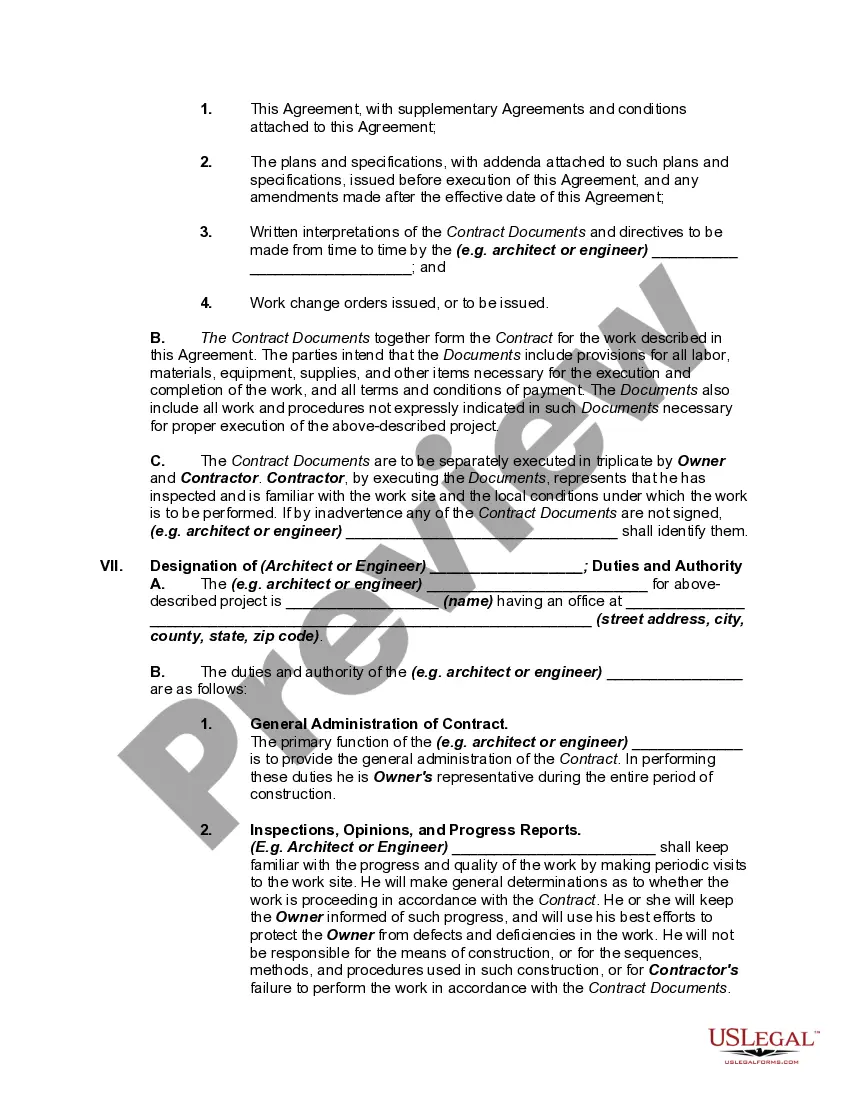 Get Basic Building and Construction Contract between Owner and Contractor Preview Basic Building and Construction Contract between Owner and Contractor