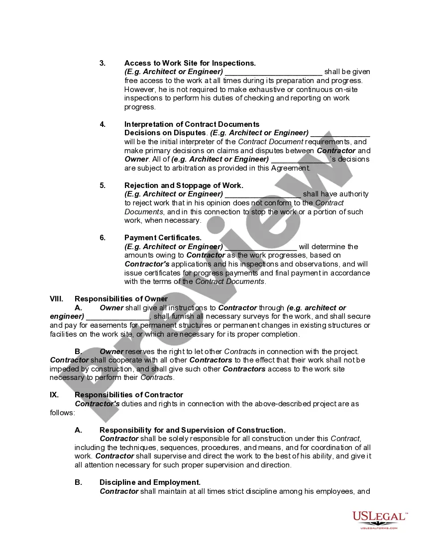 Get Basic Building and Construction Contract between Owner and Contractor Preview Basic Building and Construction Contract between Owner and Contractor