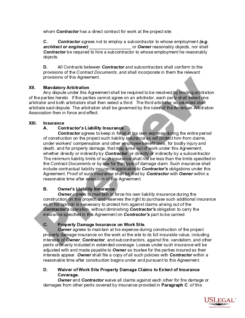 Get Basic Building and Construction Contract between Owner and Contractor Preview Basic Building and Construction Contract between Owner and Contractor