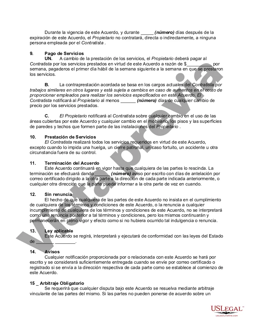 Preview Contrato de Servicios de Limpieza - Autónomo