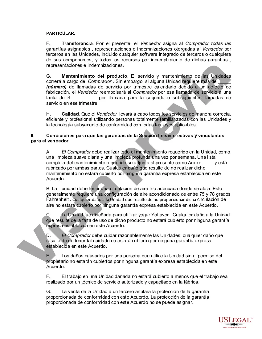 Preview Acuerdo de Venta de Yogurt Maker con Garantías Express