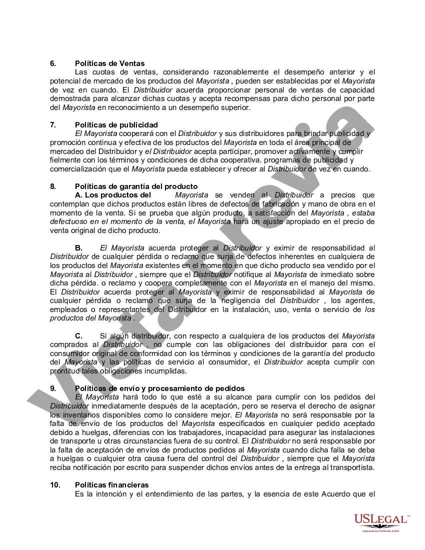 Preview Acuerdo de distribución con mayorista
