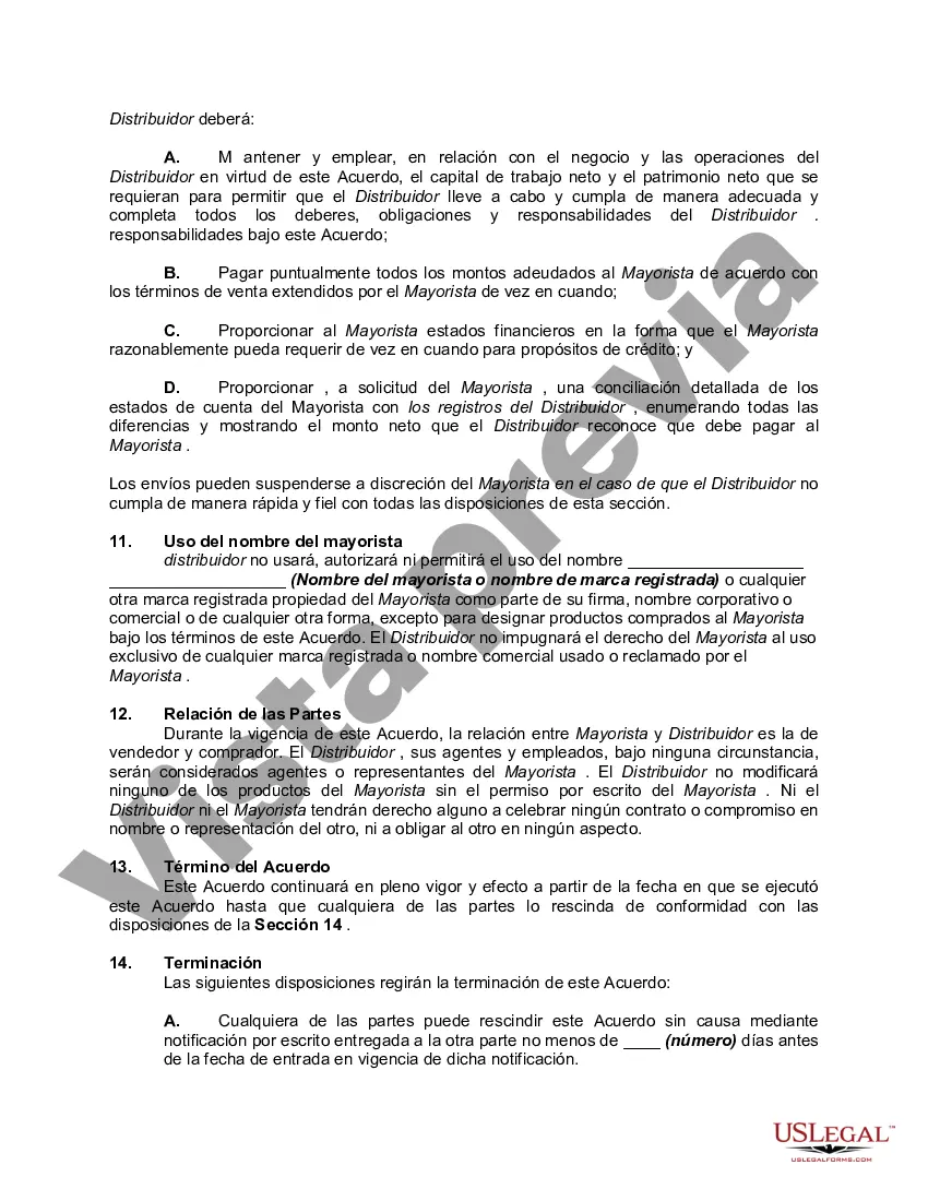 Preview Acuerdo de distribución con mayorista
