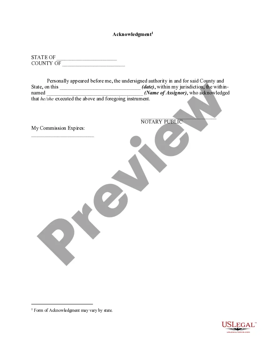 Preview Assignment of Portion for Specific Amount of Money of Interest in Estate in Order to Pay Indebtedness