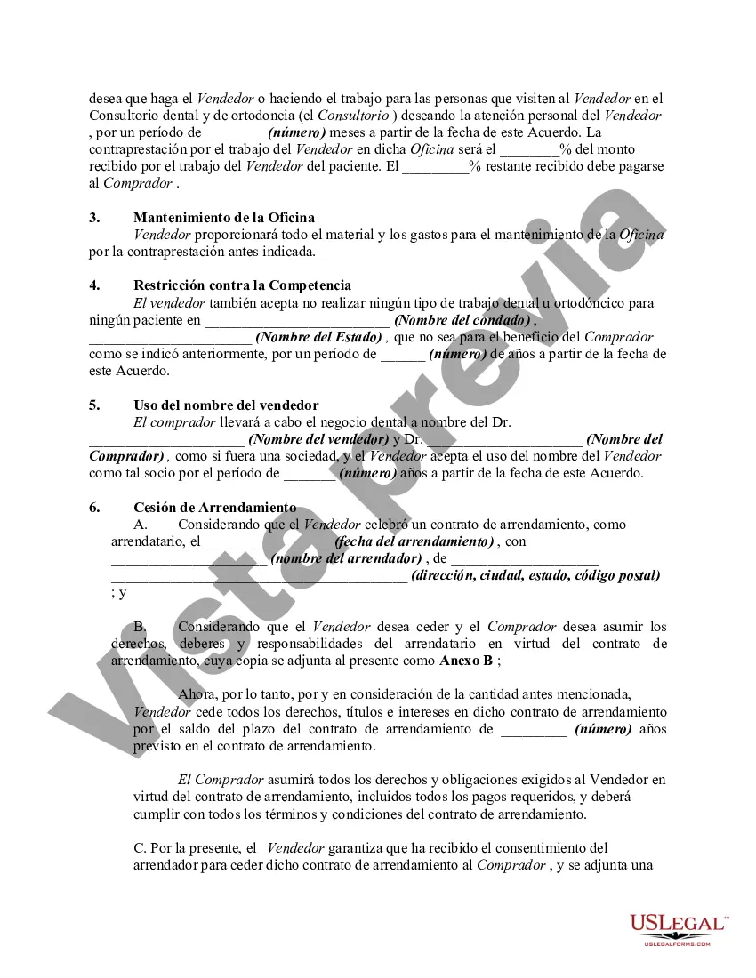 Preview Acuerdo de Venta de Consultorio Dental y de Ortodoncia