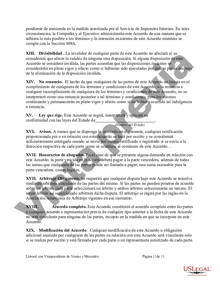 Preview Acuerdo Laboral con Vicepresidente de Ventas y Marketing