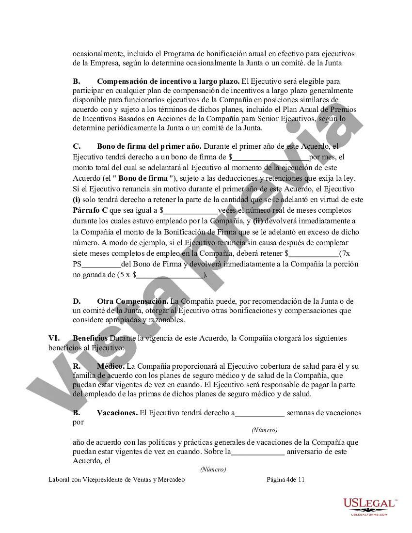 Preview Acuerdo Laboral con Vicepresidente de Ventas y Marketing