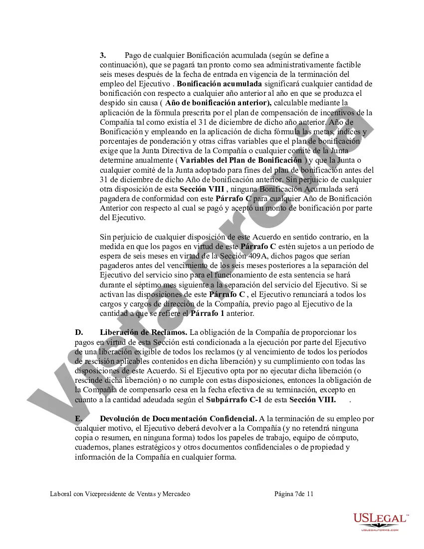 Preview Acuerdo Laboral con Vicepresidente de Ventas y Marketing