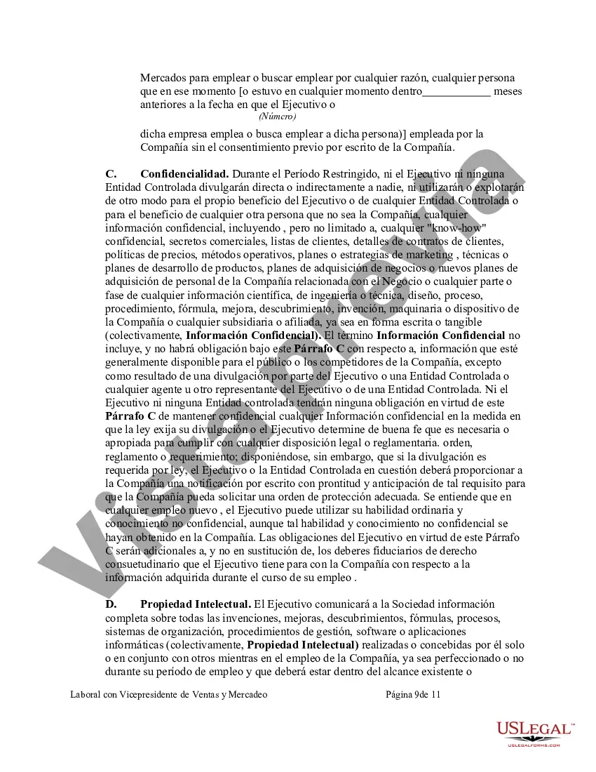 Preview Acuerdo Laboral con Vicepresidente de Ventas y Marketing