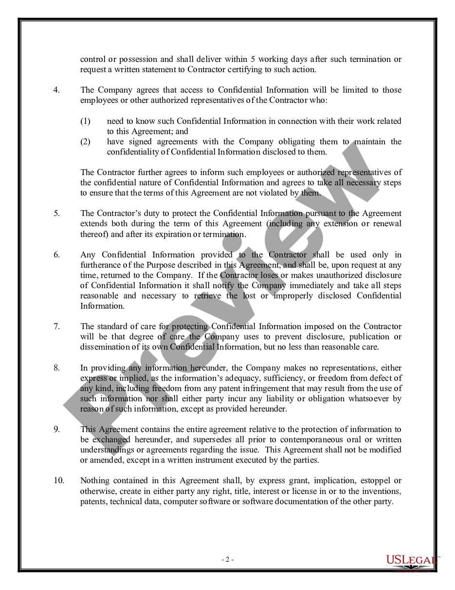 page 1 Confidentiality and Nondisclosure Agreement - General preview