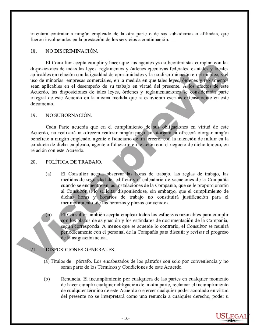 Preview Acuerdo de consultoría - Servicios y entregables - Detallado