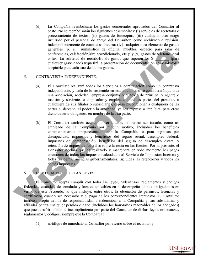 Preview Acuerdo de consultoría - Servicios y entregables - Detallado