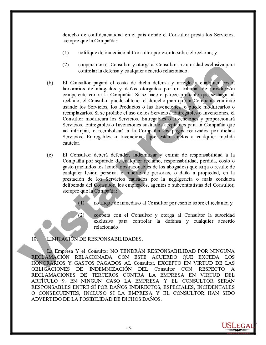 Preview Acuerdo de consultoría - Servicios y entregables - Detallado