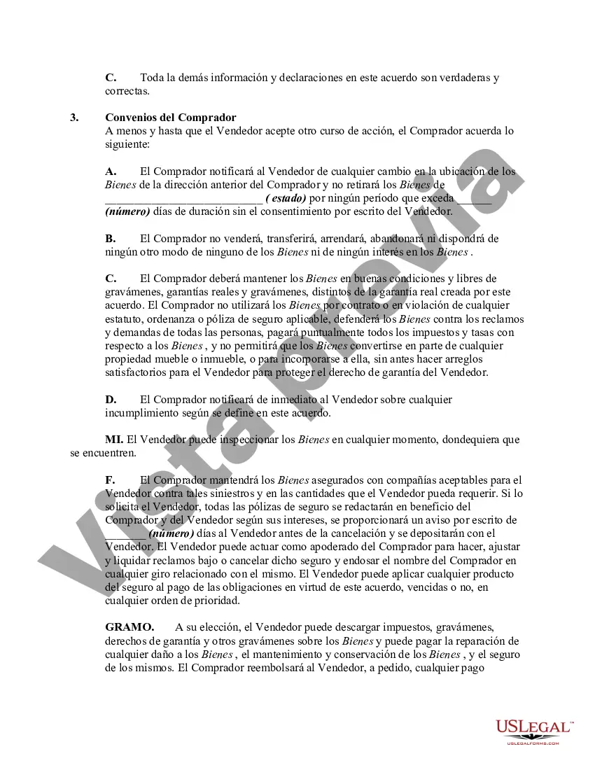 Preview Venta a plazos no cubierta por la Ley Federal de Protección de Crédito al Consumidor con Acuerdo de Garantía