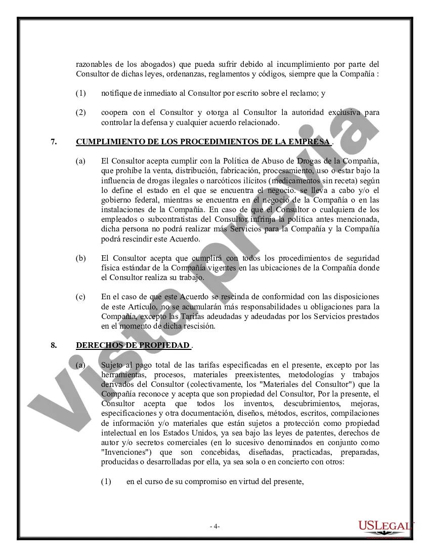 Preview Acuerdo de Consultoría - Tecnologías de la Información - Detallado