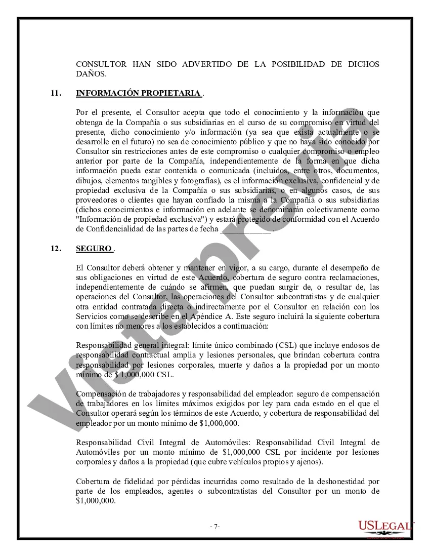 Preview Acuerdo de Consultoría - Tecnologías de la Información - Detallado