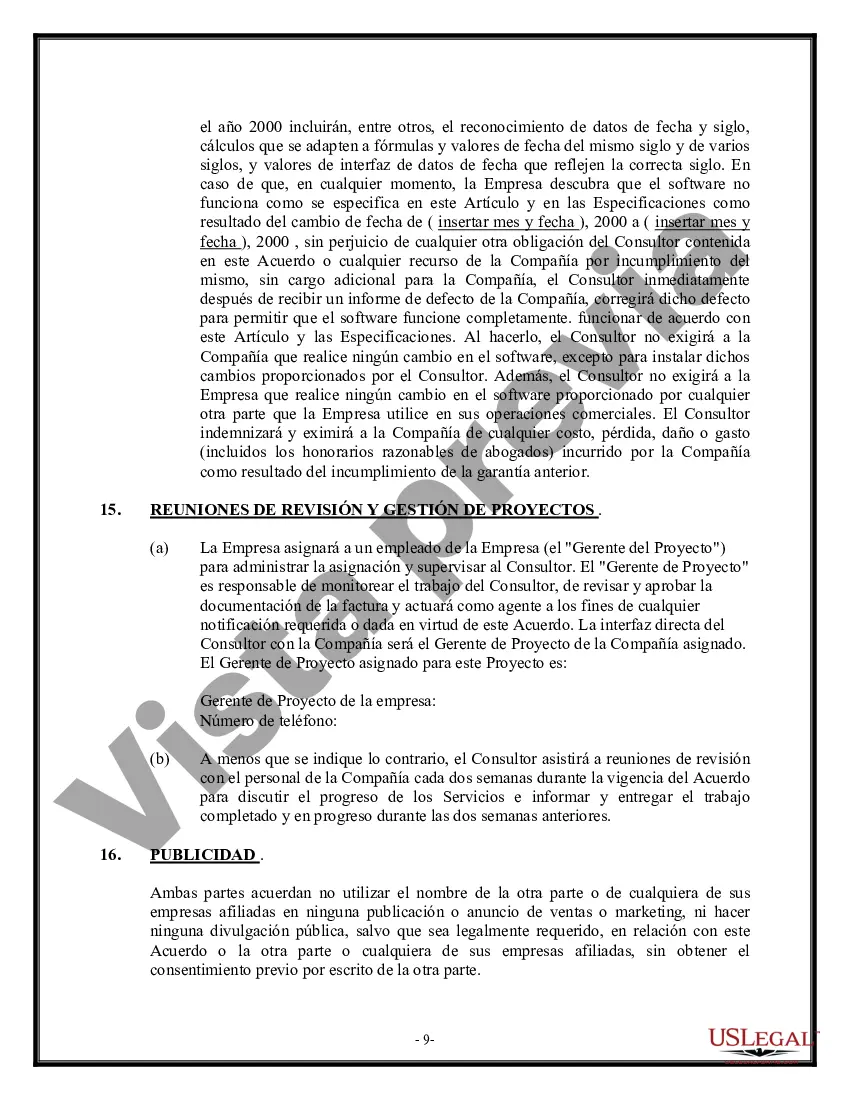 Preview Acuerdo de Consultoría - Tecnologías de la Información - Detallado