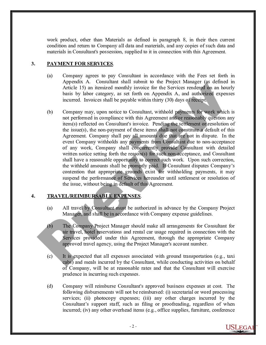 page 1 Consulting Agreement - Information Technology - Detailed preview