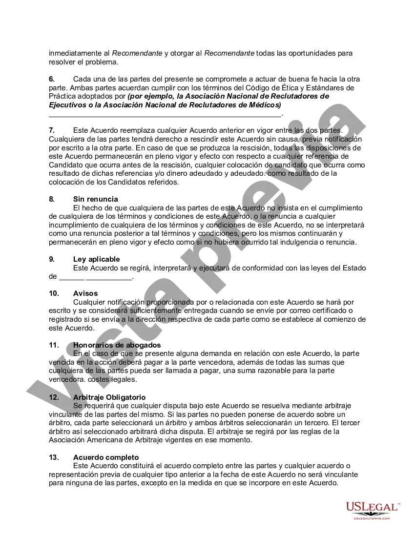 Preview Reclutamiento - Tarifa dividida - Acuerdo